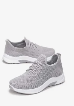 Szare Siateczkowe Buty Sportowe na Piankowej Podeszwie Linidas