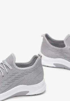 Szare Siateczkowe Buty Sportowe na Piankowej Podeszwie Linidas