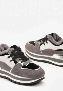 Szare Sneakersy na Zimę z Futerkowym Ociepleniem Vertiste