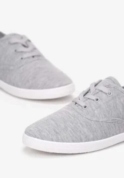 Szare Sznurowane Tenisówki Przed Kostkę Calapse