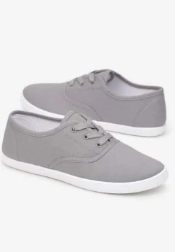 Szare Sznurowane Tenisówki Przed Kostkę Jennessa