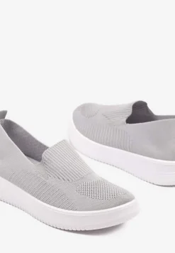 Szare Tenisówki Ozdobione Siateczkową Cholewką Eraniletia