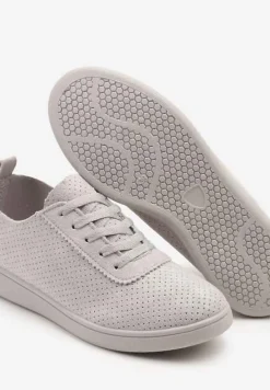 Szare Tenisówki z Perforowaną Cholewką Ellivene