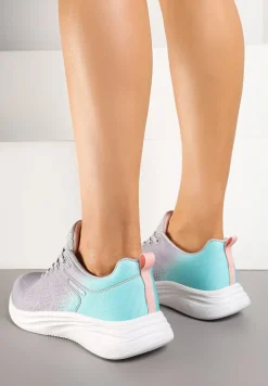 Szaro-Miętowe Buty Sportowe z Efektem Ombre na Podeszwie z Pianki Elanielia