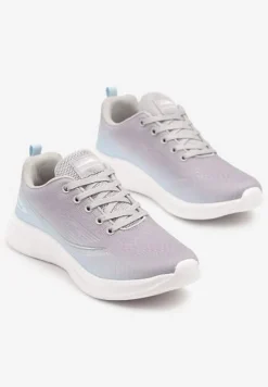 Szaro-Niebieskie Buty Sportowe Sneakersy Siateczkowe na Podeszwie z Pianki Rellica