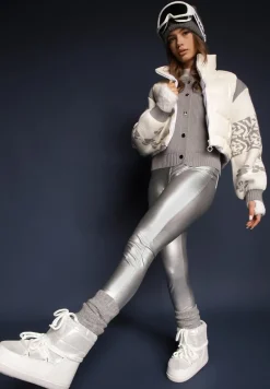 Szary Kardigan z Wiskozy na Guziki Ozdobiony Geometrycznym Wzorem Nelaya