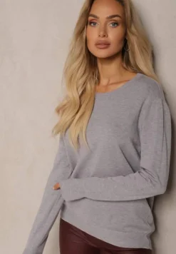 Szary Sweter z Kaszmirem i Wełną o Prostym Pudełkowym Kroju Daisellea