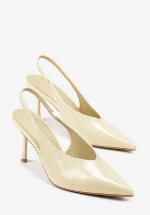 Żółte Sandały Slingback Vices na Obcasie Typu Szpilka Tilionea