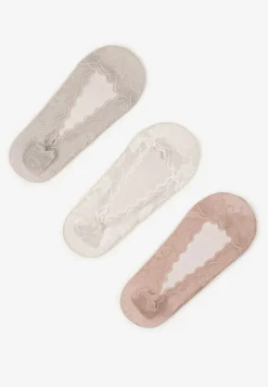 Wielokolorowe Koronkowe Skarpety Typu Balerinki 3-Pack Tilisea