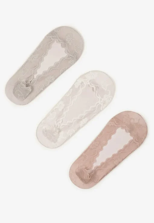 Wielokolorowe Koronkowe Skarpety Typu Balerinki 3-Pack Tilisea