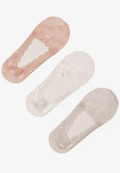 Wielokolorowe Skarpety z Koronki Typu Baletki 3-Pack Lilisea
