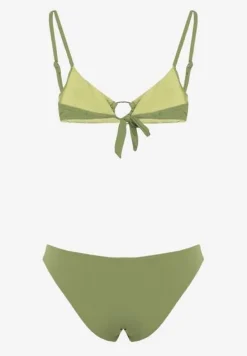 Zielone Bikini Ozdobione Okrągłą Klamrą Przy Biustonoszu Carisia