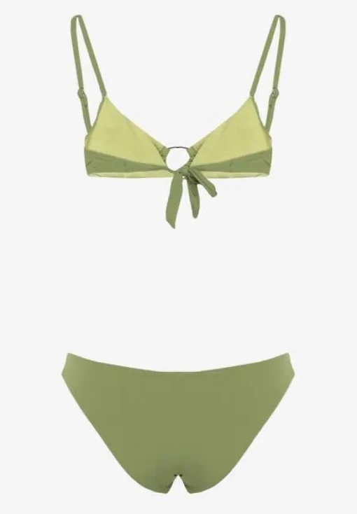 Zielone Bikini Ozdobione Okrągłą Klamrą Przy Biustonoszu Carisia