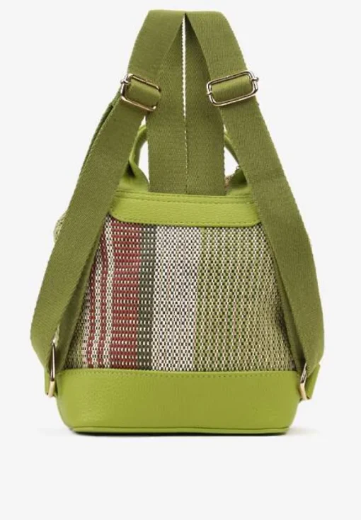 Zielony Plecak w Stylu Boho z Zapięciem na Magnes Tethase