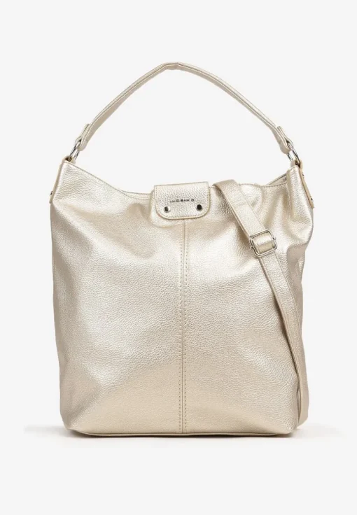 Złota Torebka Hobo z Regulowanym Paskiem Crossbody Tenovesa